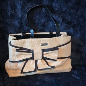 Kate Spade Rumor Straw Tote with Bow Detail